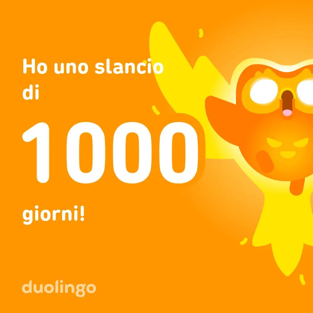 Uno slancio di 1000 giorni su Dolingo