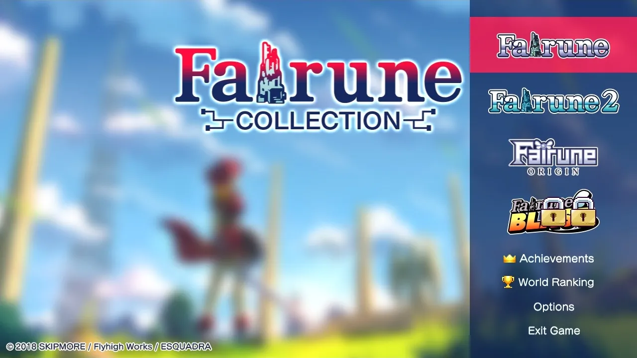 Il menu della collection